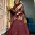 maroon crepe silk embroidered lehenga set with dupatta