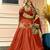 Orange Embroidery Crep  Lehenga Dupatta With Top