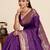 Women's purple zari striped two tone pallu silk blend saree with rich border and unstiched blouse piece