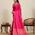 graceful pink silk blend saree with gold zari border and striped pallu with unstiched blouse piece