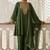 Dark-green embroidered cotton silk salwar suit