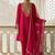 Dark-pink embroidered cotton silk salwar suit