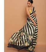 Designer printed satin saree