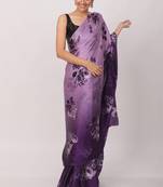 Printed Satin Saree With Blouse Piece