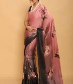 Printed Satin Saree With Blouse Piece