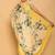 yellow printed satin saree with blouse piece