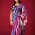 Printed Satin Saree With Blouse Piece