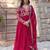 Noteworthy Pink Floral Work Georgette Engagement Wear Gown With Dupatta