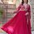 Noteworthy Pink Floral Work Georgette Engagement Wear Gown With Dupatta