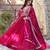 Noteworthy Pink Floral Work Georgette Engagement Wear Gown With Dupatta