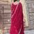 Noteworthy Pink Floral Work Georgette Engagement Wear Gown With Dupatta