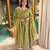 Green vichitra silk  party wear embroidery anarkali   suit set