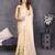 Resham sutra cream silk blend tassel saree with satin gold blouse piece