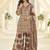 Cream hand aari work naturl crep silk  anarkali