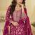 Pink embroidered viscos jacquard silk anarkali suit