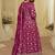 Pink embroidered viscos jacquard silk anarkali suit