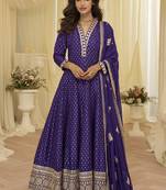 purple gota patti viscose anarkali suit