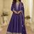 Purple embroidered viscos jacquard silk anarkali suit