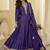 Purple embroidered viscos jacquard silk anarkali suit
