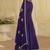 Purple embroidered viscos jacquard silk anarkali suit