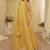 Light-yellow embroidered viscos jacquard silk anarkali suit
