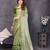 Resham sutra green silk blend tassel saree with satin gold blouse piece