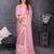 Resham sutra pink silk blend tassel saree with satin PINK blouse piece