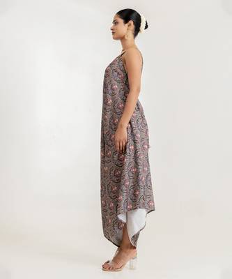 slate grey floral printed cotton rayon jumpsuit 3