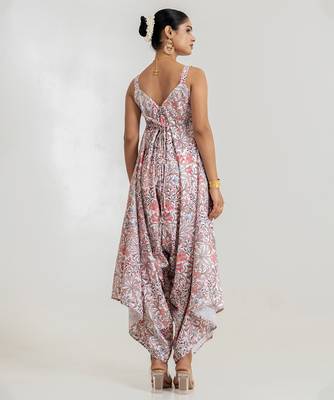 white floral printed cotton rayon jumpsuit 2