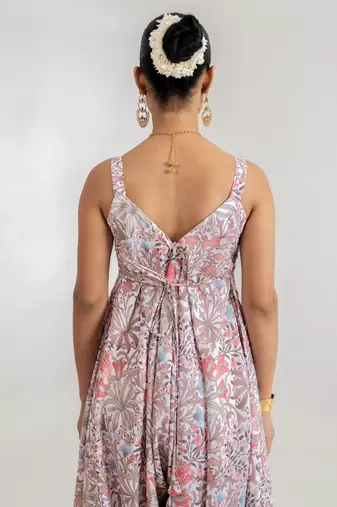 white floral printed cotton rayon jumpsuit