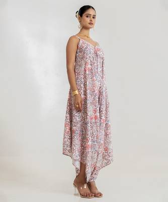 white floral printed cotton rayon jumpsuit 5