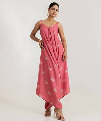 pink floral printed cotton rayon jumpsuit 5