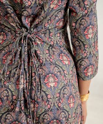 slate grey color floral printed cotton rayon jumpsuit 5