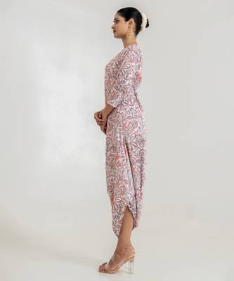 dusty rose printed cotton rayon jumpsuit 3