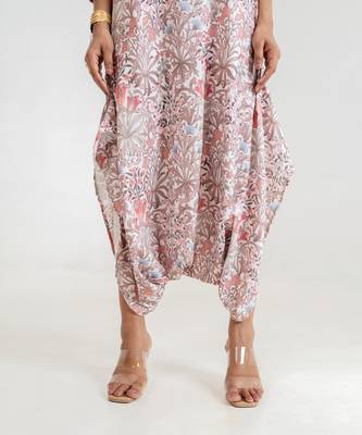 dusty rose printed cotton rayon jumpsuit 4