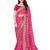 Pink bandhani printed vichitra silk saree with embroidered border