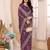 Wine bandhani printed vichitra silk saree with embroidered border