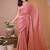 pink chiffon saree with satin blend lace work
