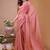 pink chiffon saree with satin blend lace work