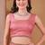 pink chiffon saree with satin blend lace work