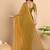 gold satin blend saree with embroidered lace border