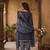 Blue printed cotton blend stitched geometric print salwar kurta dupatta for women