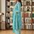 Blue printed cotton blend stitched floral print salwar kurta dupatta for women