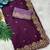 Plum Color  Embroidery Work Georgette Saree