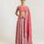 pink satin lehenga set with floral print work