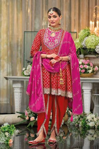 Pakistani Style Embroidered Kurta Patiala Salwar Dupatta Set Designer Ethnic Suit For Women