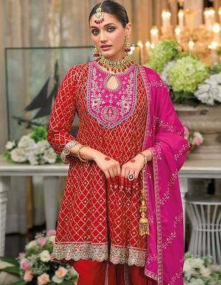 Pakistani Style Embroidered Kurta Patiala Salwar Dupatta Set Designer Ethnic Suit For Women 3