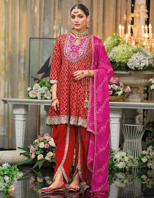 Pakistani Style Embroidered Kurta Patiala Salwar Dupatta Set Designer Ethnic Suit For Women 4