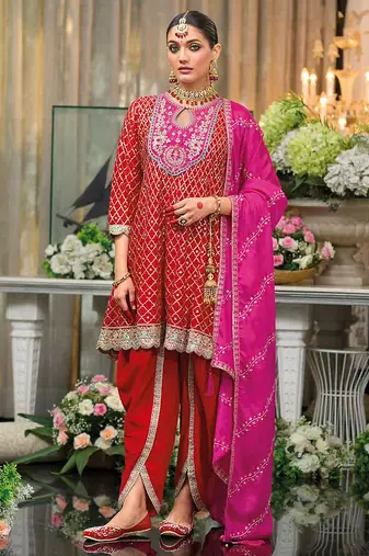 Pakistani Style Embroidered Kurta Patiala Salwar Dupatta Set Designer Ethnic Suit For Women