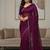 Plum Color  Khatli Beads & Moti Handwork Chiffon Silk Saree